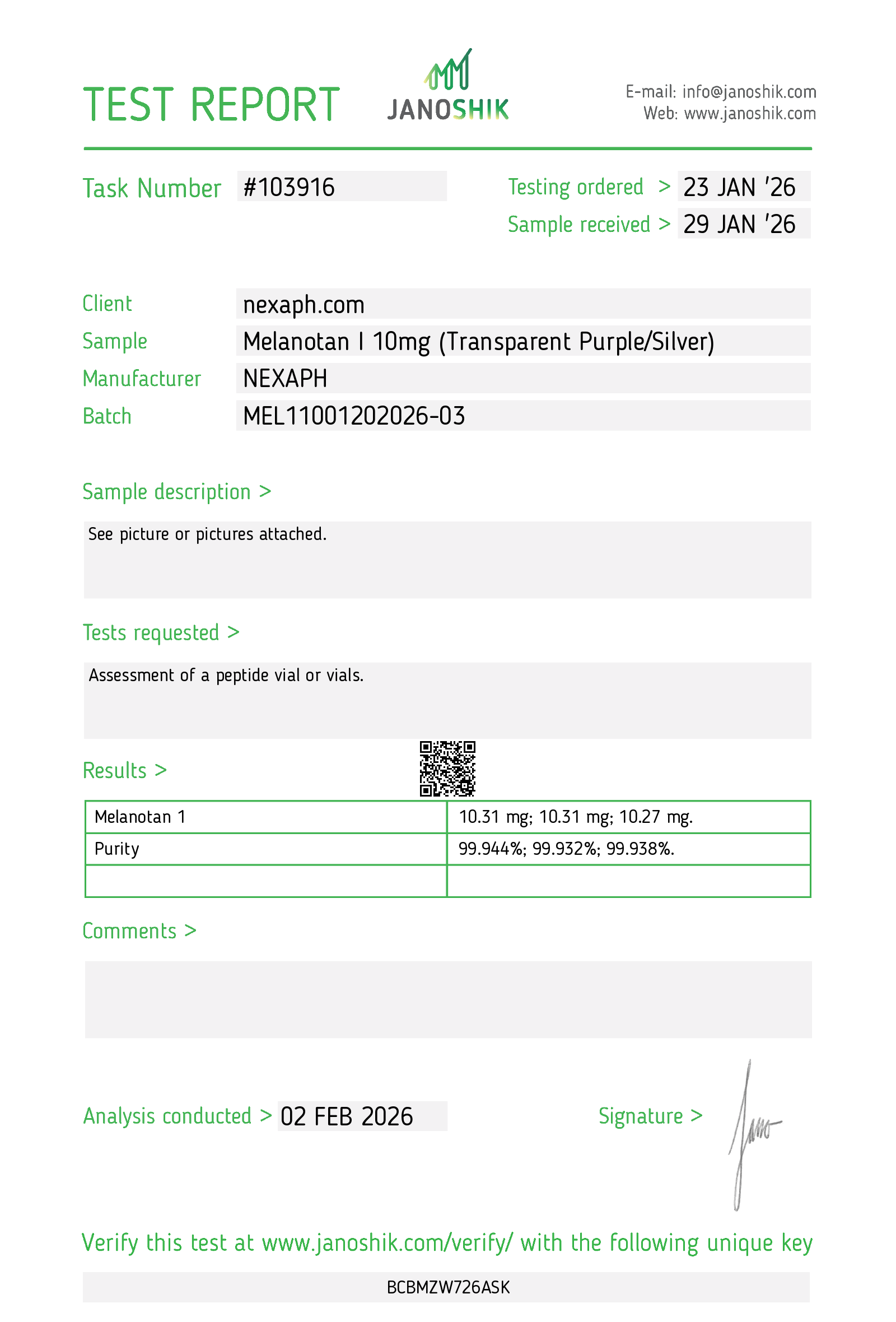 Melanotan I – 10mg for sale online