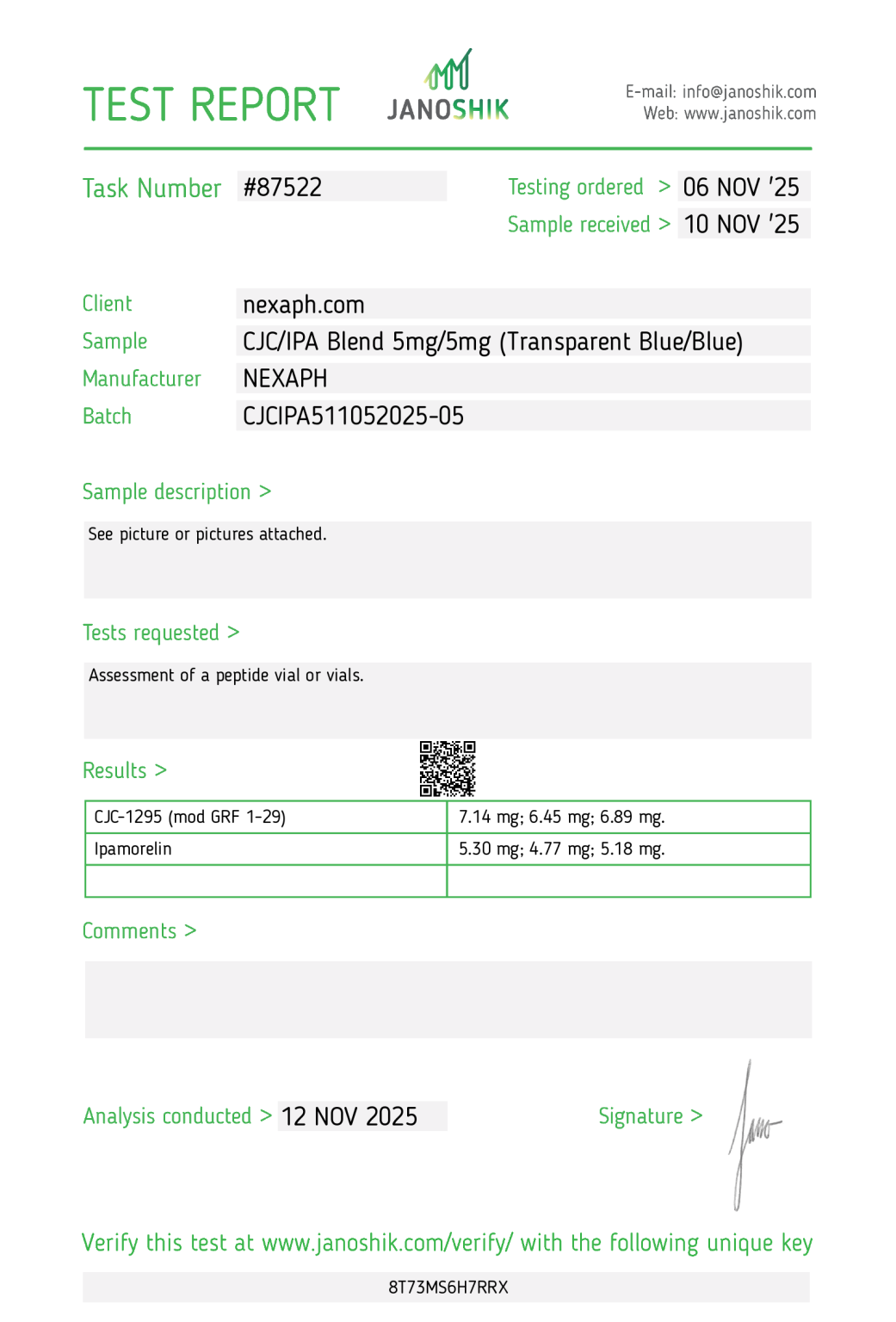 CJC-no DAC / Ipamorelin Blend – 5mg/5mg for sale on line in USA