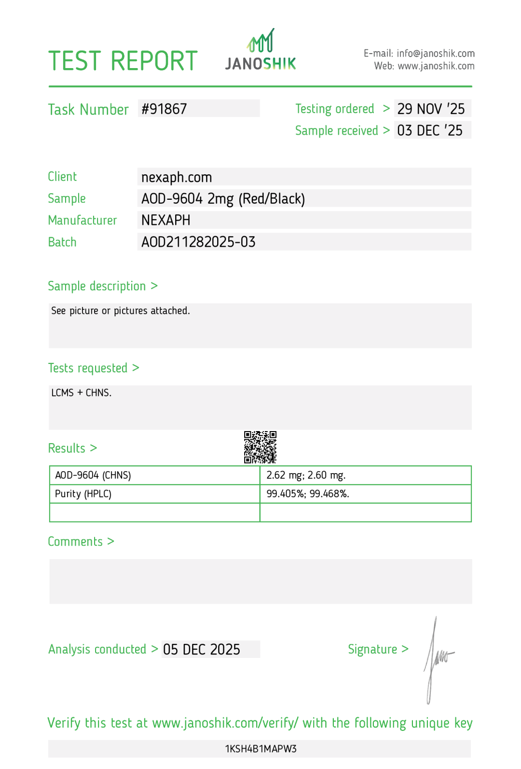 Buy AOD-9604 2mg (10 vials/kit) by NEXAPH